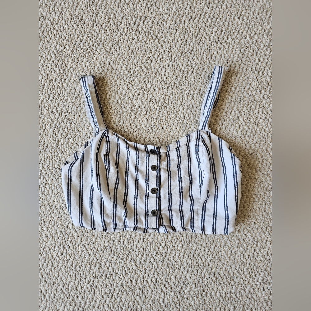 Kendall & Kylie Striped Crop Top Size S